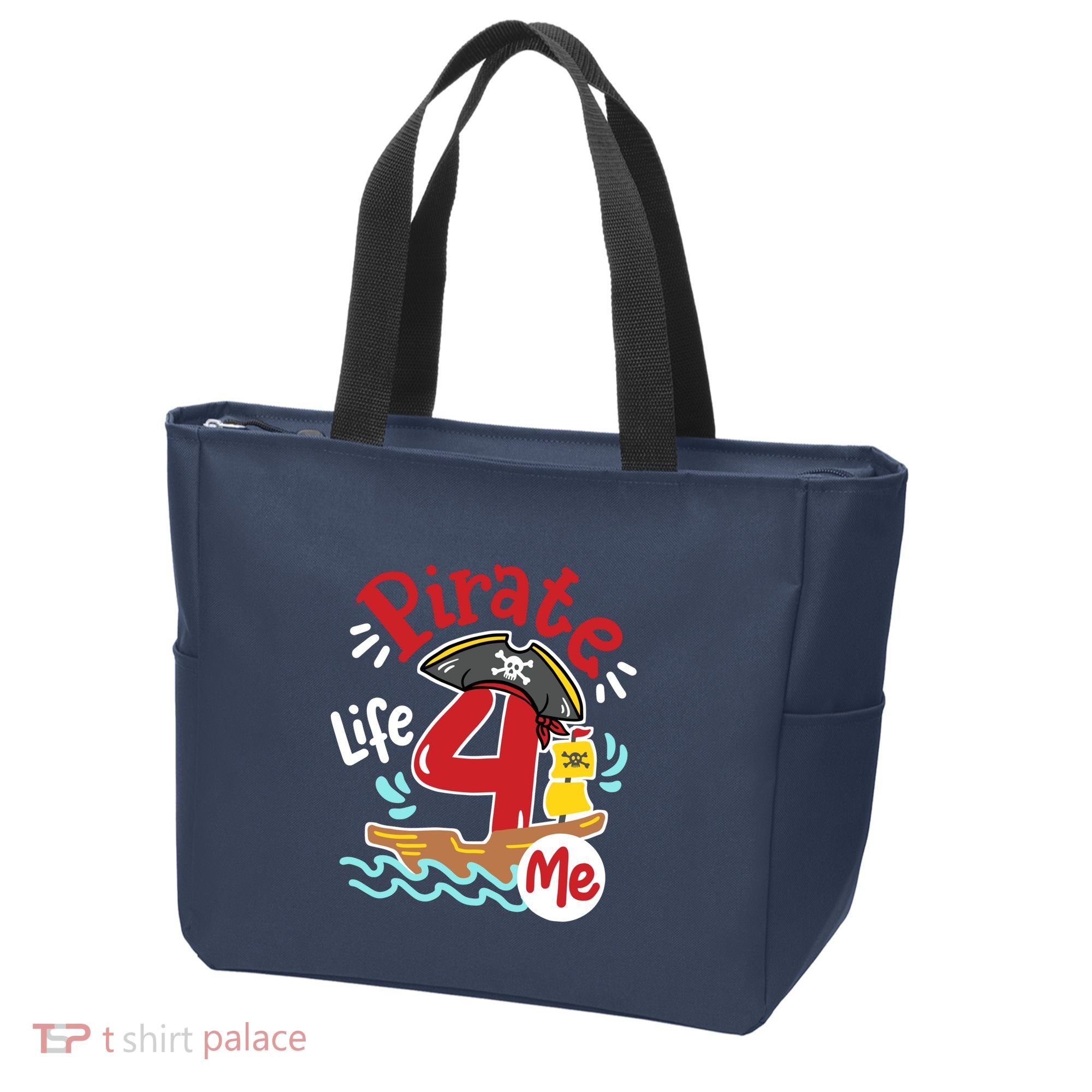 Pirate Life 4 Me 4th Birthday Party Four Years Old Boy Tote Bag