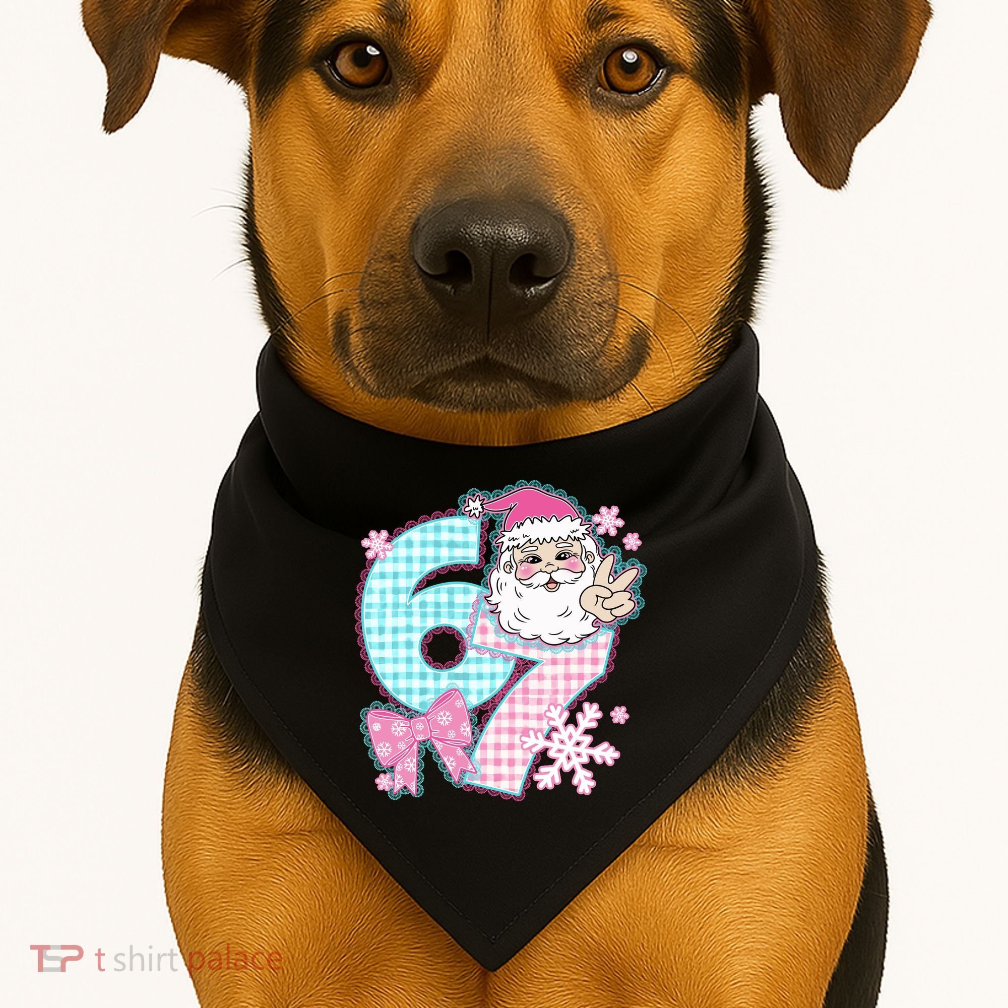 Preppy Lace 67 Santa Peace Six Seven USA-Made Doggie Bandana