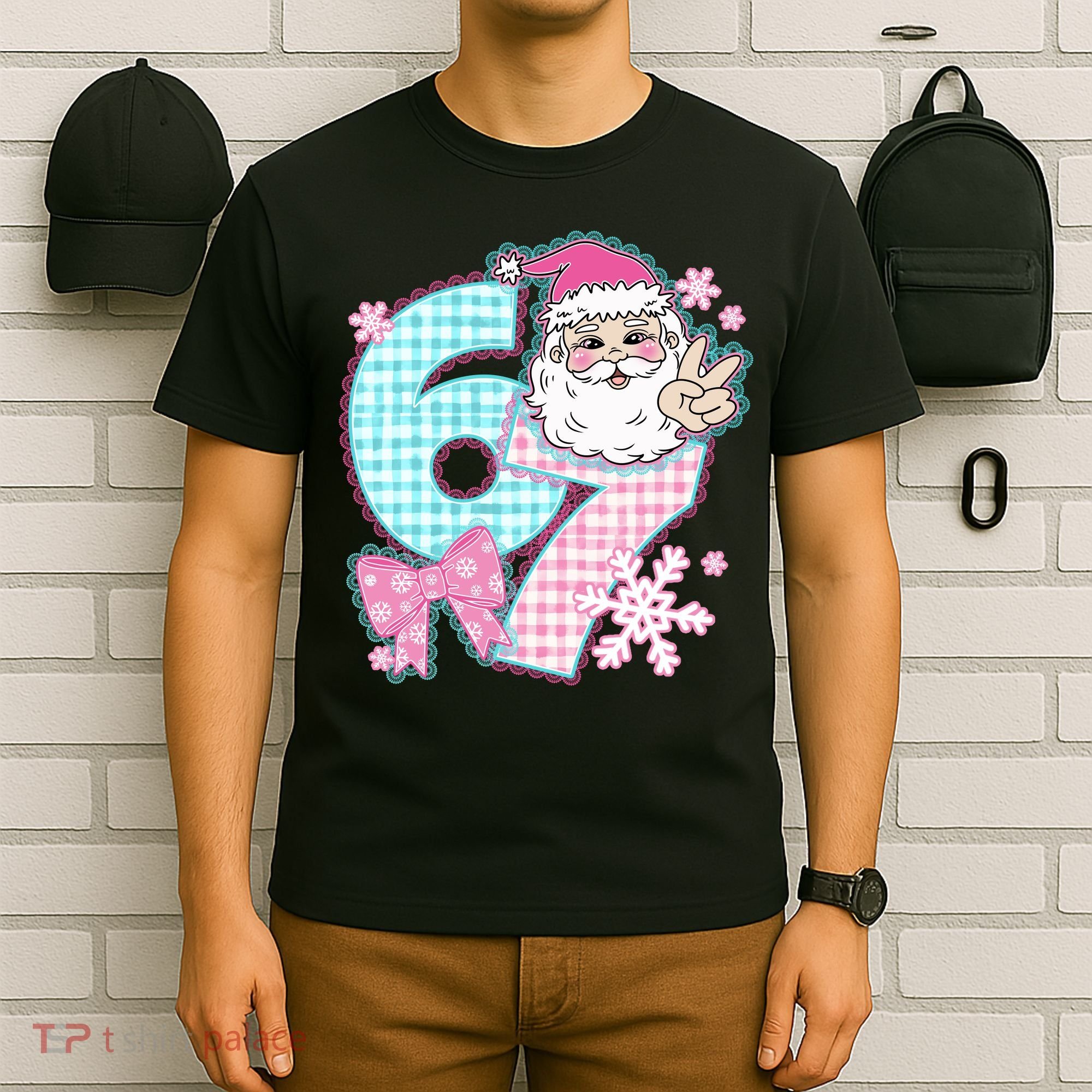 Preppy Lace 67 Santa Peace Six Seven T-Shirt