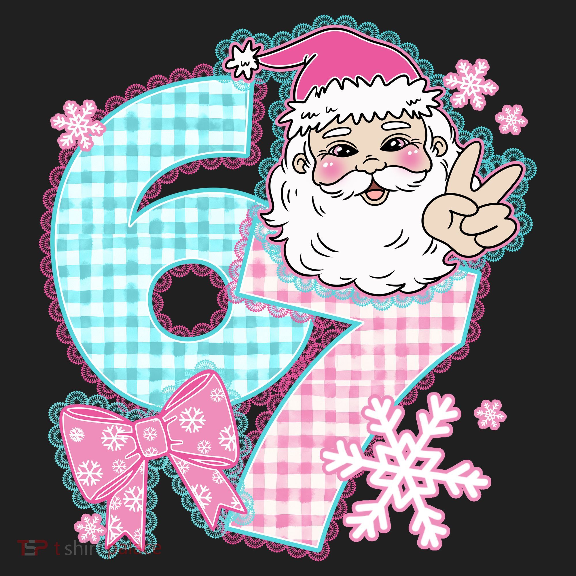 Preppy Lace 67 Santa Peace Six Seven Beanie