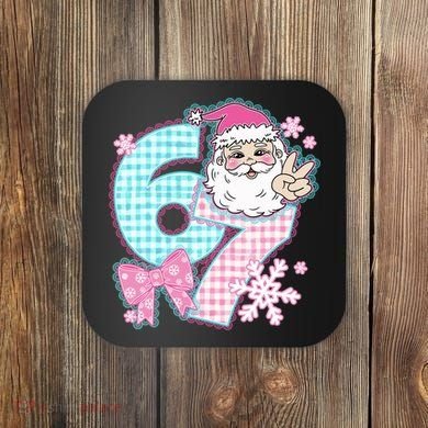 Preppy Lace 67 Santa Peace Six Seven Coaster