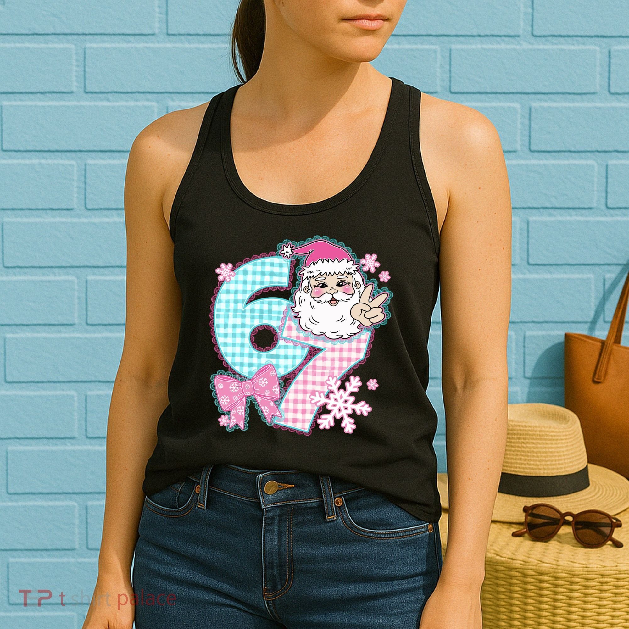 Preppy Lace 67 Santa Peace Six Seven Women's Tank Top
