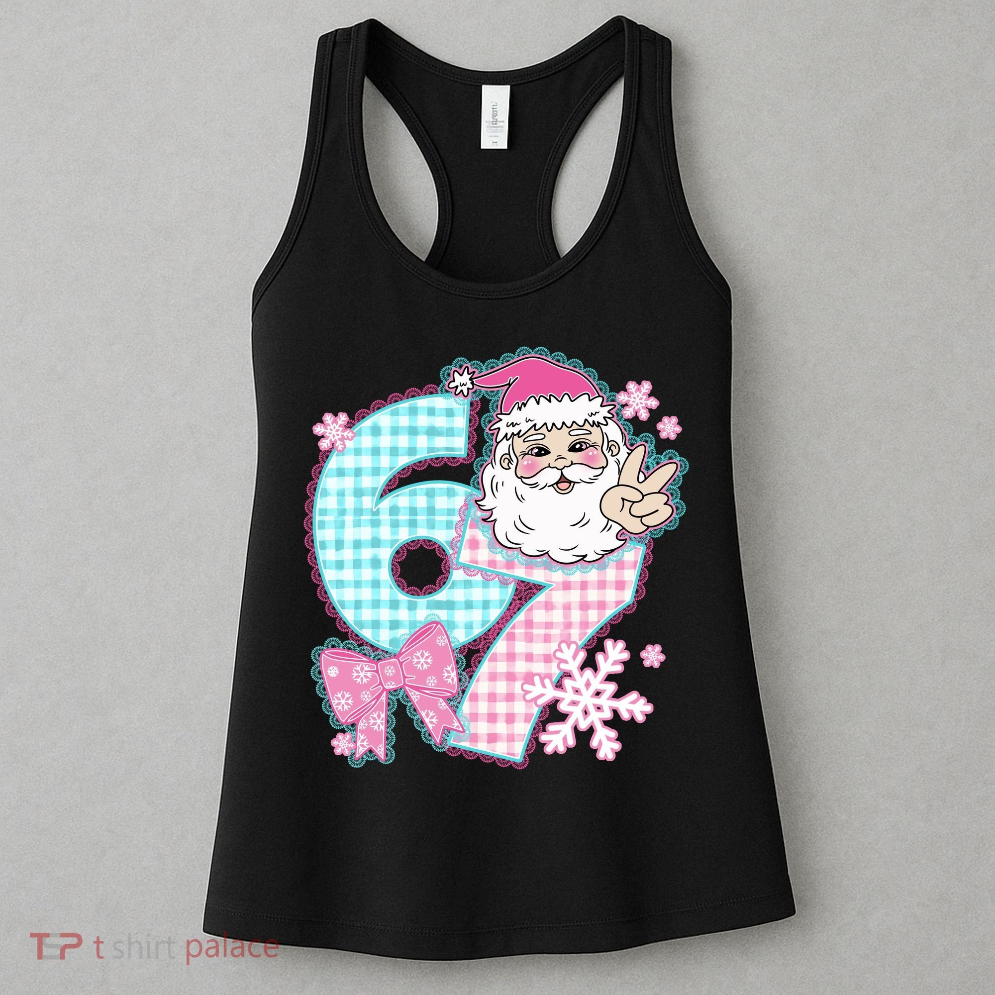 Preppy Lace 67 Santa Peace Six Seven Women's Tank Top