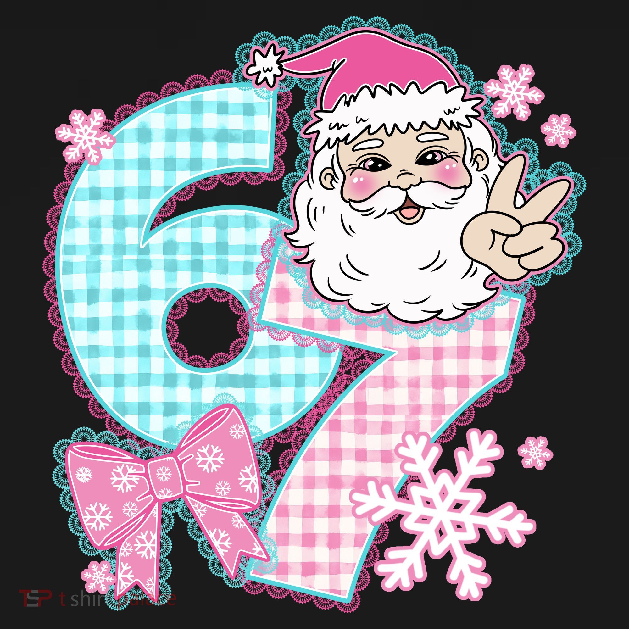 Preppy Lace 67 Santa Peace Six Seven Toddler Hoodie