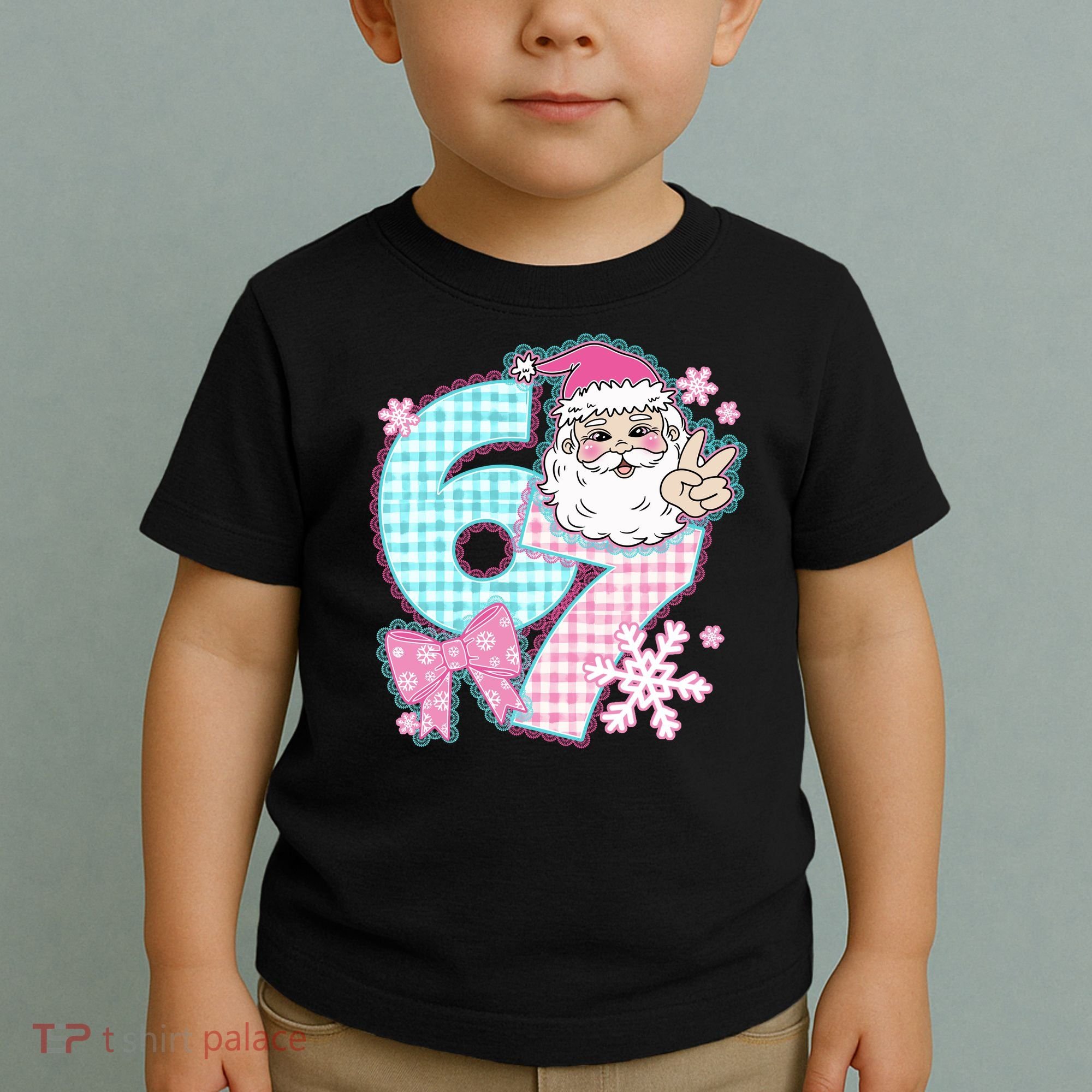 Preppy Lace 67 Santa Peace Six Seven Toddler T-Shirt