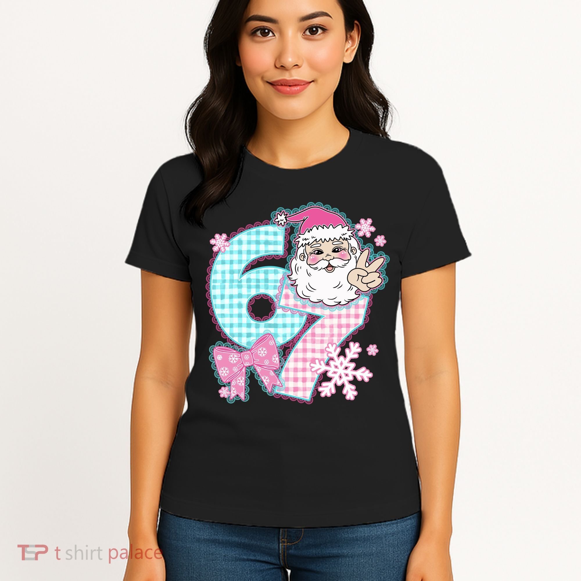 Preppy Lace 67 Santa Peace Six Seven Women's T-Shirt