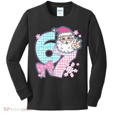 Preppy Lace 67 Santa Peace Six Seven Kids Long Sleeve Shirt