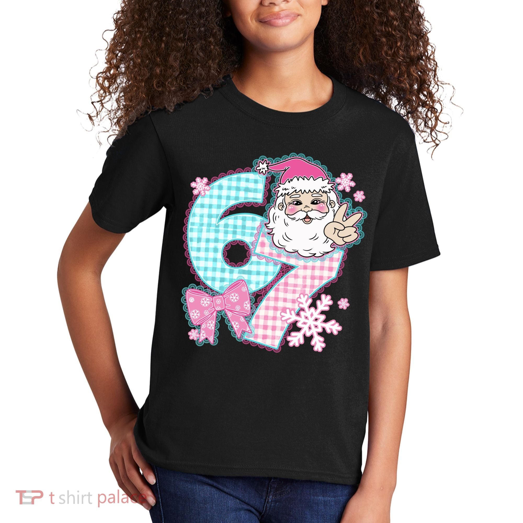 Preppy Lace 67 Santa Peace Six Seven Kids T-Shirt