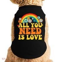 PEACE LOVE 60s 70s Tie Dye Groovy Hippie Costume Doggie Tank thumb 0