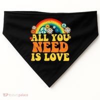 PEACE LOVE 60s 70s Tie Dye Groovy Hippie Costume USA-Made Doggie Bandana thumb 0