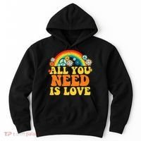 PEACE LOVE 60s 70s Tie Dye Groovy Hippie Costume Hoodie thumb 0