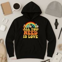PEACE LOVE 60s 70s Tie Dye Groovy Hippie Costume Hoodie thumb 3
