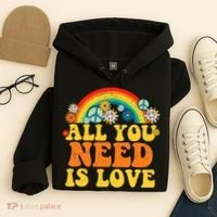 PEACE LOVE 60s 70s Tie Dye Groovy Hippie Costume Hoodie thumb 4