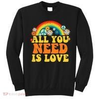 PEACE LOVE 60s 70s Tie Dye Groovy Hippie Costume Sweatshirt thumb 0
