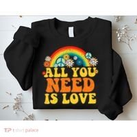 PEACE LOVE 60s 70s Tie Dye Groovy Hippie Costume Sweatshirt thumb 2