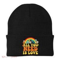 PEACE LOVE 60s 70s Tie Dye Groovy Hippie Costume Beanie thumb 0