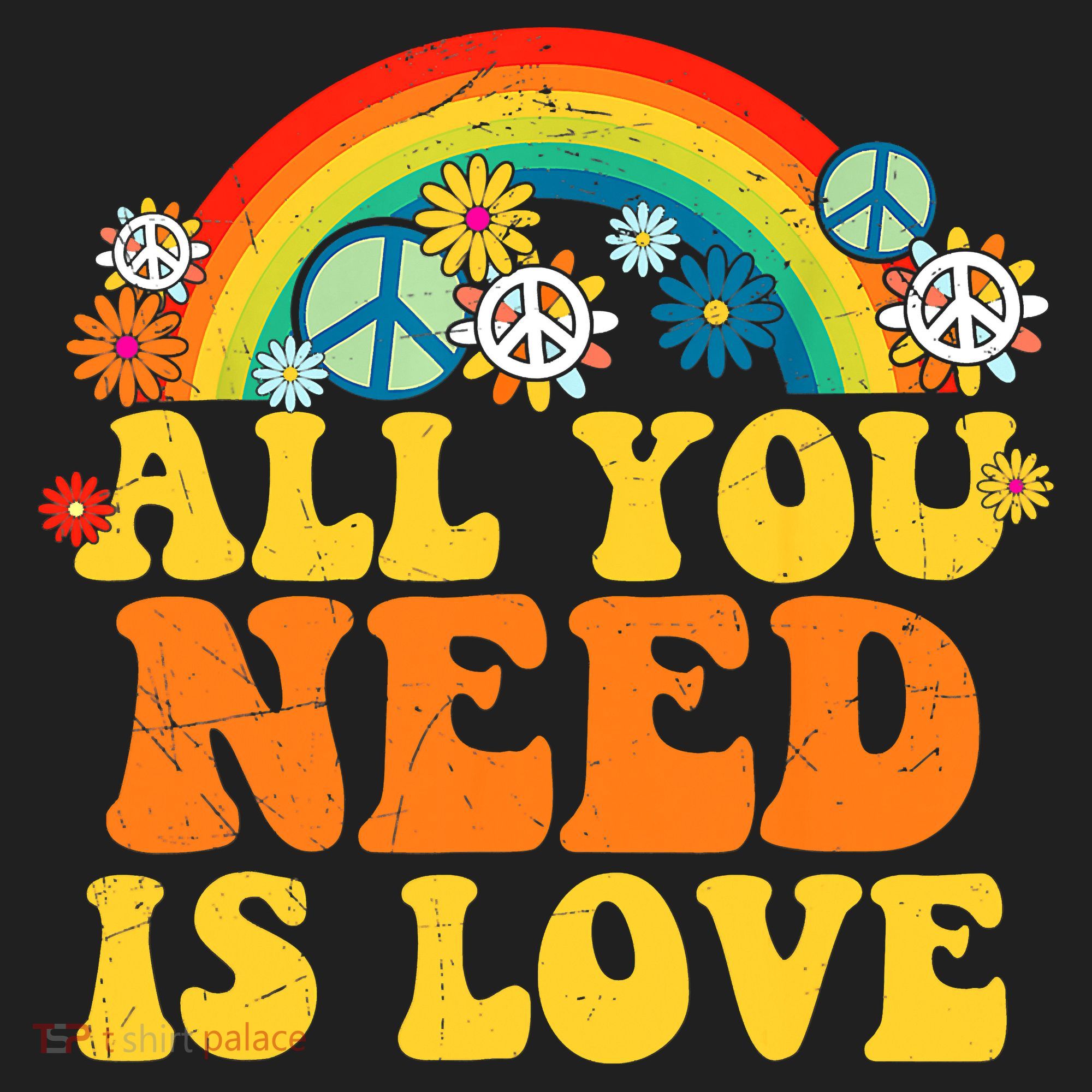 PEACE LOVE 60s 70s Tie Dye Groovy Hippie Costume Beanie