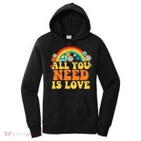 PEACE LOVE 60s 70s Tie Dye Groovy Hippie Costume Women's Hoodie thumb 0