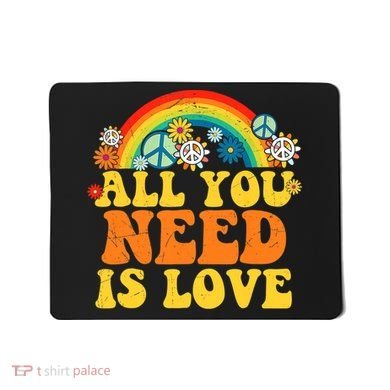PEACE LOVE 60s 70s Tie Dye Groovy Hippie Costume Mousepad