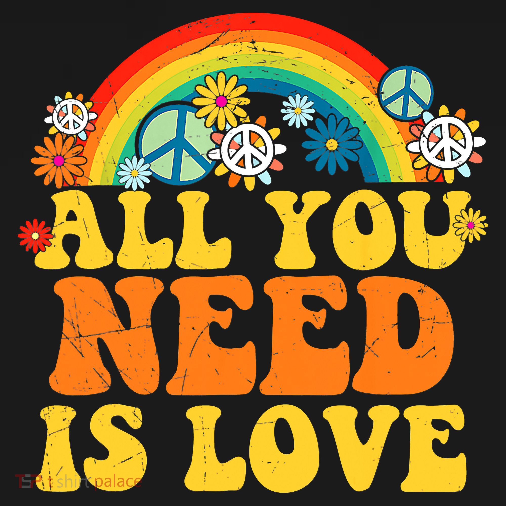 PEACE LOVE 60s 70s Tie Dye Groovy Hippie Costume Mousepad