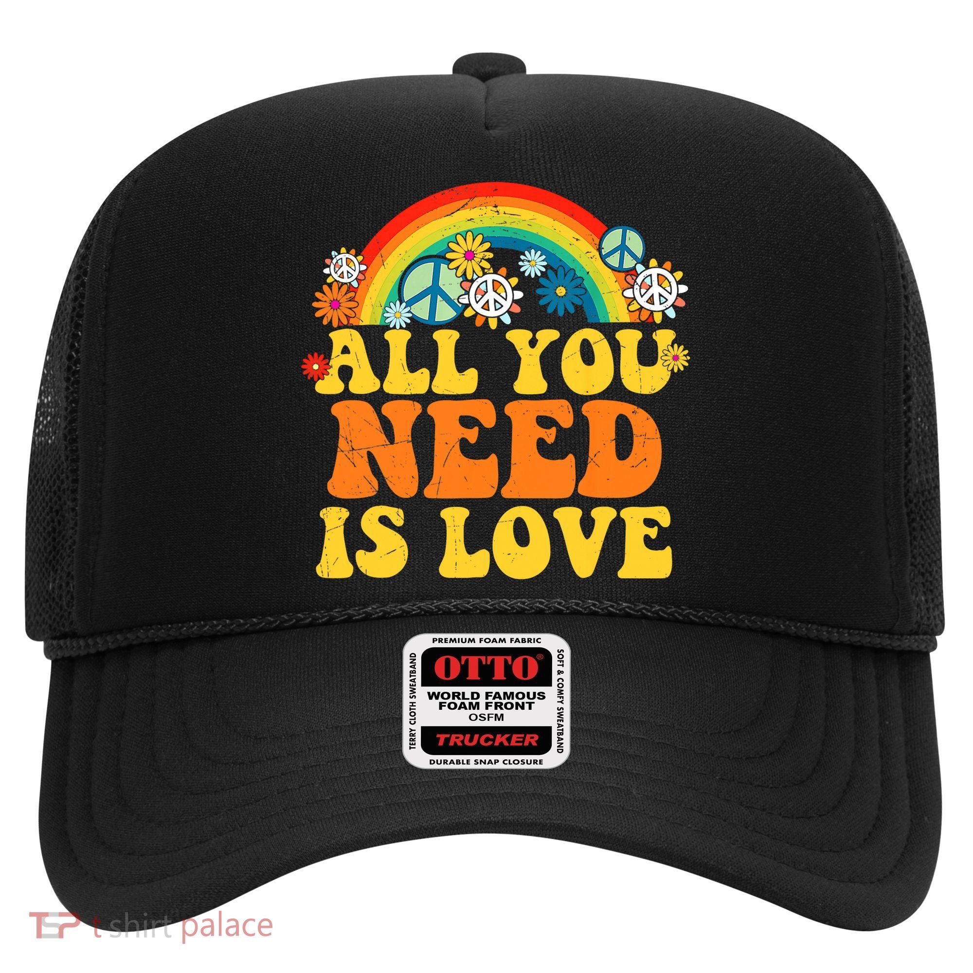 PEACE LOVE 60s 70s Tie Dye Groovy Hippie Costume Hat