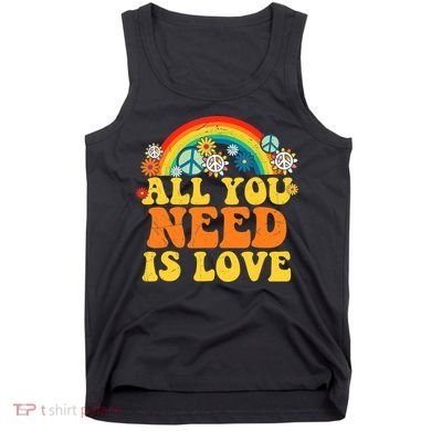 PEACE LOVE 60s 70s Tie Dye Groovy Hippie Costume Tank Top