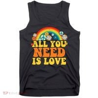 PEACE LOVE 60s 70s Tie Dye Groovy Hippie Costume Tank Top thumb 0