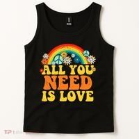 PEACE LOVE 60s 70s Tie Dye Groovy Hippie Costume Tank Top thumb 2