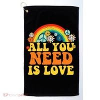 PEACE LOVE 60s 70s Tie Dye Groovy Hippie Costume Golf Towel thumb 0