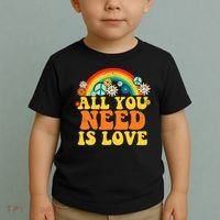 PEACE LOVE 60s 70s Tie Dye Groovy Hippie Costume Toddler T-Shirt thumb 2