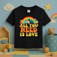 PEACE LOVE 60s 70s Tie Dye Groovy Hippie Costume Toddler T-Shirt thumb 3