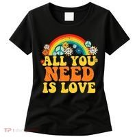 PEACE LOVE 60s 70s Tie Dye Groovy Hippie Costume Women's T-Shirt thumb 0