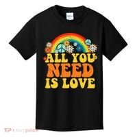 PEACE LOVE 60s 70s Tie Dye Groovy Hippie Costume Kids T-Shirt thumb 0