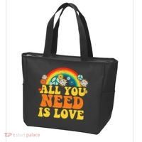 PEACE LOVE 60s 70s Tie Dye Groovy Hippie Costume Tote Bag thumb 3
