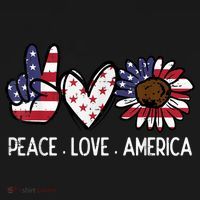 Peace Love America US Flag Fourth Womens 4th Of July Patriot Hoodie thumb 2