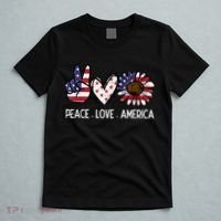 Peace Love America US Flag Fourth Womens 4th Of July Patriot T-Shirt thumb 5