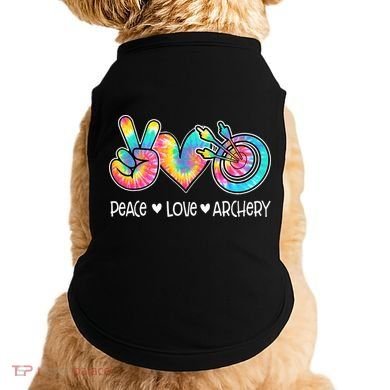 Peace Love Archery Heart Tie Dye Doggie Tank