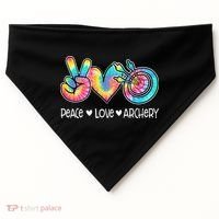 Peace Love Archery Heart Tie Dye USA-Made Doggie Bandana thumb 0