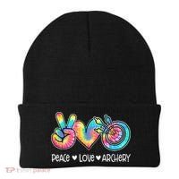 Peace Love Archery Heart Tie Dye Beanie thumb 0