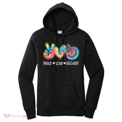 Peace Love Archery Heart Tie Dye Women's Hoodie
