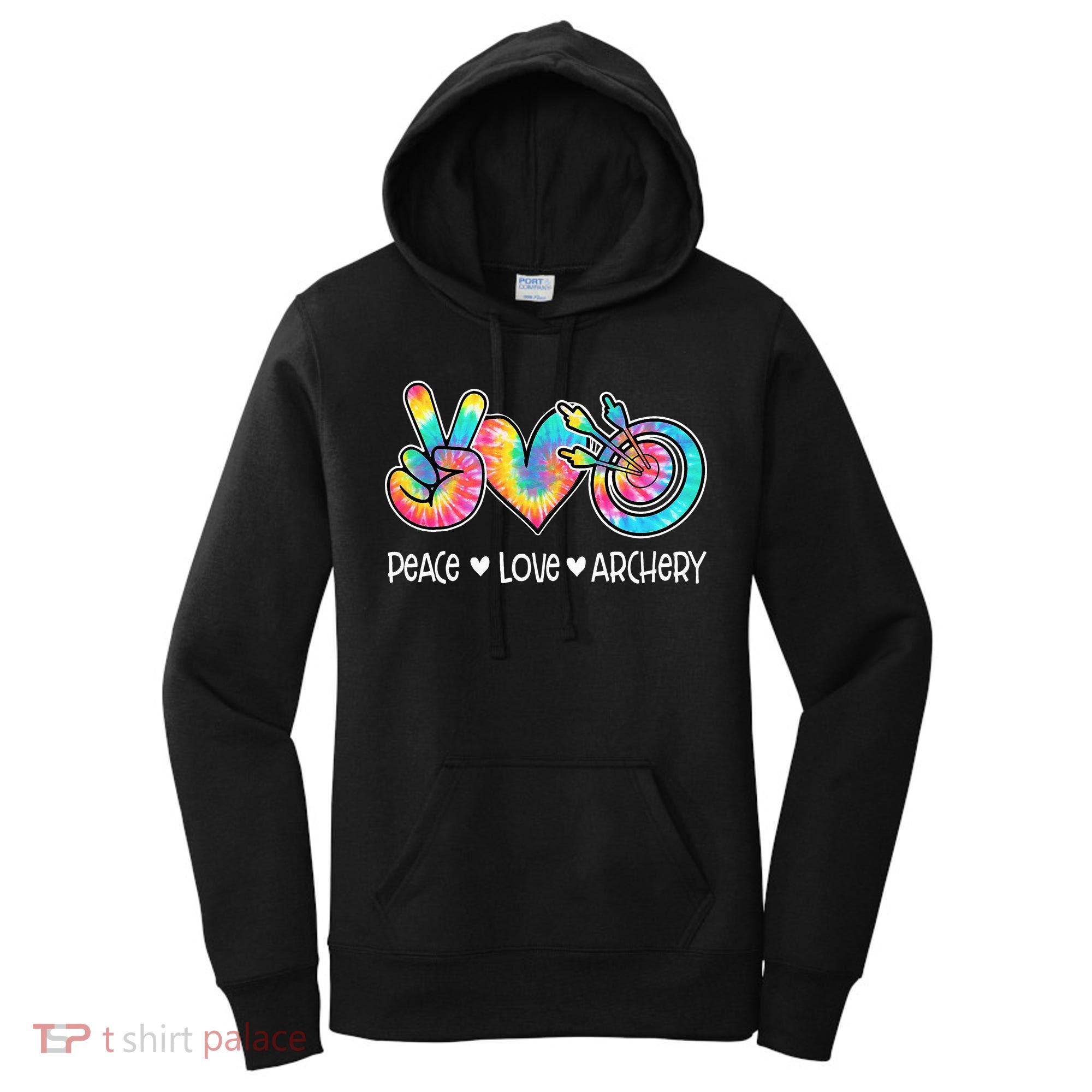 Peace Love Archery Heart Tie Dye Women's Hoodie