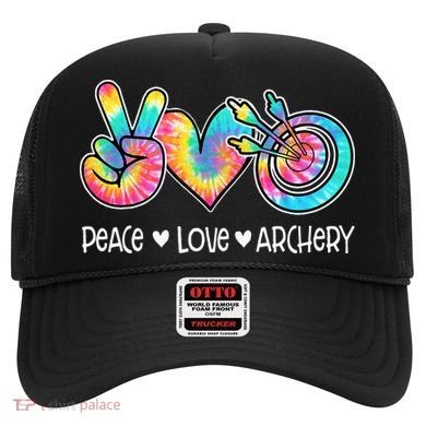 Peace Love Archery Heart Tie Dye Hat
