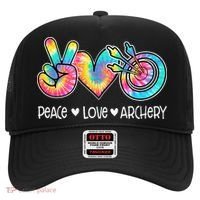 Peace Love Archery Heart Tie Dye Hat thumb 0