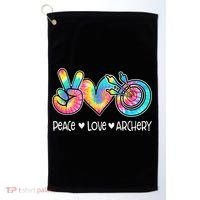 Peace Love Archery Heart Tie Dye Golf Towel thumb 0