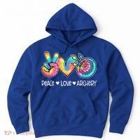 Peace Love Archery Heart Tie Dye Hoodie thumb 0