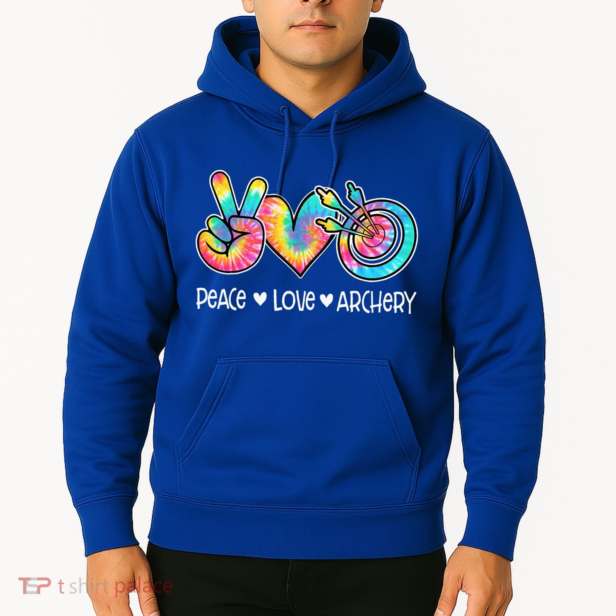Peace Love Archery Heart Tie Dye Hoodie