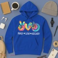 Peace Love Archery Heart Tie Dye Hoodie thumb 3