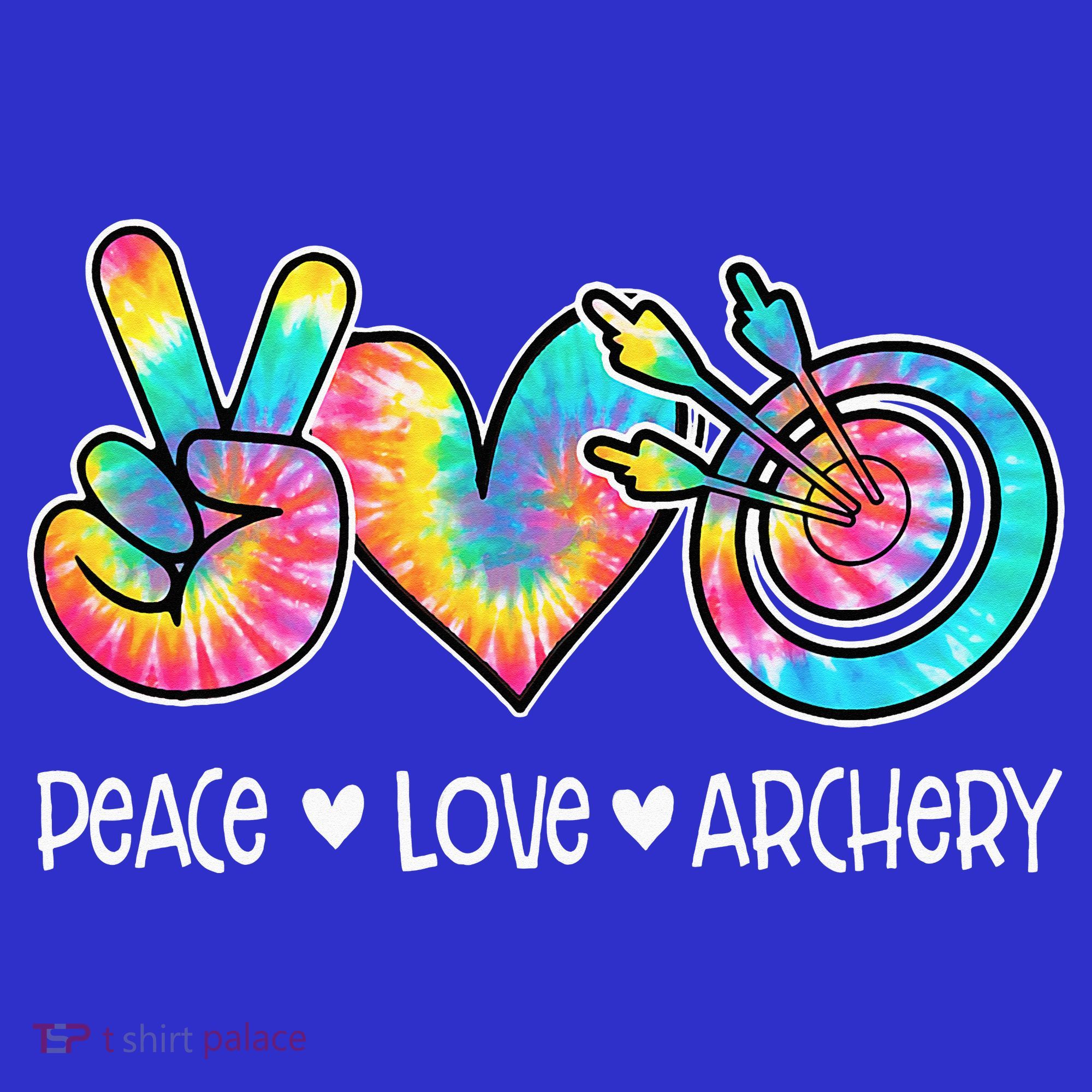 Peace Love Archery Heart Tie Dye Mousepad