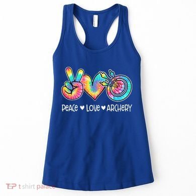 Peace Love Archery Heart Tie Dye Women's Tank Top