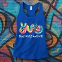 Peace Love Archery Heart Tie Dye Women's Tank Top thumb 3